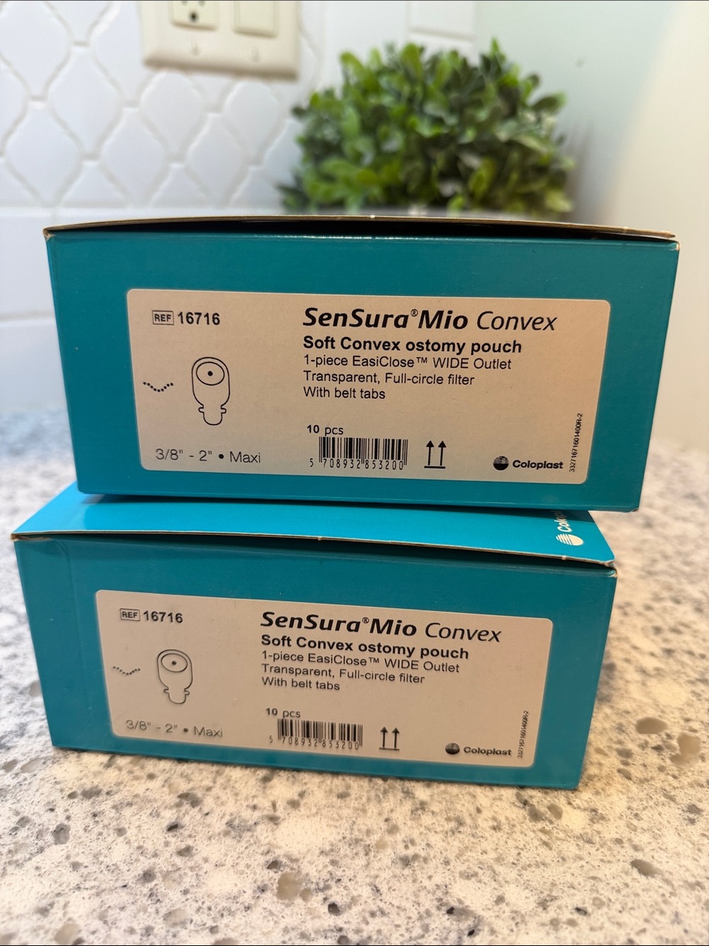 Coloplast SenSura Mio Convex Ostomy Pouch 16716 3/8-2” Max 1 pc  EasiClose Wide
